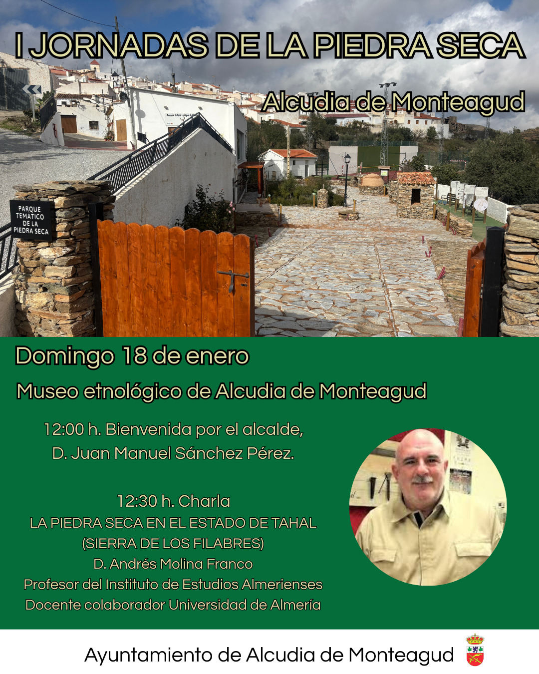 El Profesor del Instituto de estudios almerienses, Andrés Molina Franco da una charla este domingo 18 de enero en el Museo etnológico de Alcudia de Monteagud